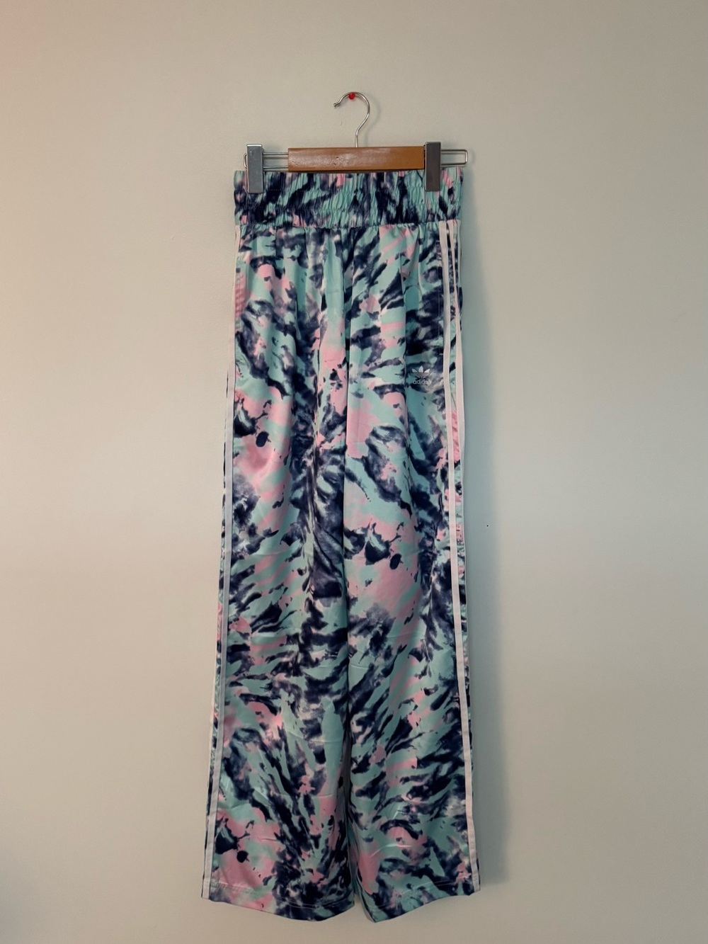 adidas Mint Green Pink Black Tie-Dye Track Pants